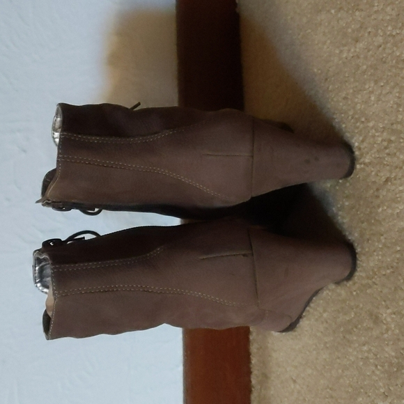 Soft Brazilian Brown Lace Up Wedge Heel Boots Size 7 - Picture 3 of 16
